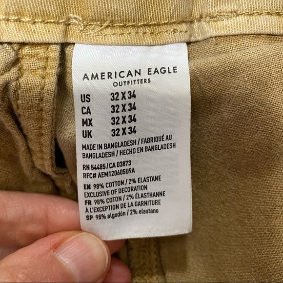 AEO NE(X)T Level Flex Dark Khaki Pants 32x34; EUC - Picture 3 of 7